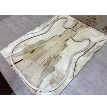 Клён Американский Spalted заготовка на топ Смешанный АА 8х190х510 мм 2шт (книжкой)-1