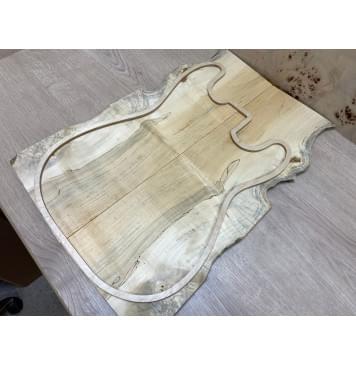 Клён Американский Spalted заготовка на топ Смешанный ААА 10х130-180х510 мм 2шт (книжкой)-1