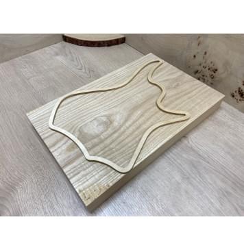 Ясень Белый Волнистый заготовка корпуса для Тревел гитары Тангент АА Волна А 44,5х263х400 мм (Массив)-2