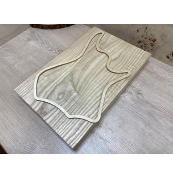 Ясень Белый Волнистый заготовка корпуса для Тревел гитары Тангент АА Волна А 44,5х263х400 мм (Массив)-0