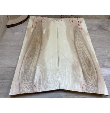 Ясень Оливковый заготовка на топ Смешанный АА 12х272х670-720 мм - 2 шт. (книжкой)-0