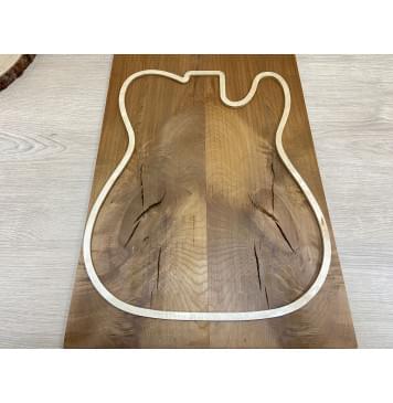 Клён Печёный 180 гр заготовка на топ (под заливку) Смешанный ААА 9х170-178х505 мм - 2 шт.(книжкой)-1