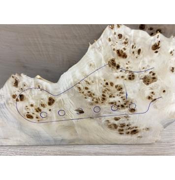 Тополь Кап заготовка накладки на головку грифа Смешанный ААА 7х95-140х270 мм-1