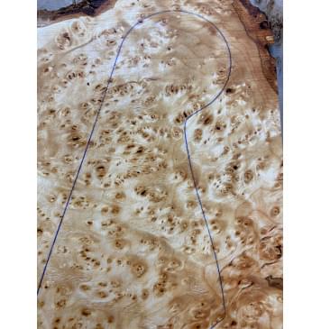 Ольха Кап заготовка накладки на головку грифа Смешанный ААА 6х124х220 мм-1