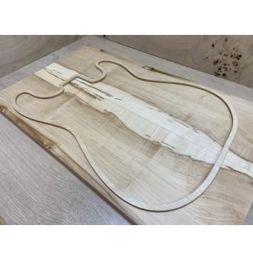 Клён Чёрный Явор, Волнистый заготовка на топ Смешанный ААА Волна А 19х174-184х570 мм - 2 шт. (книжкой)-2