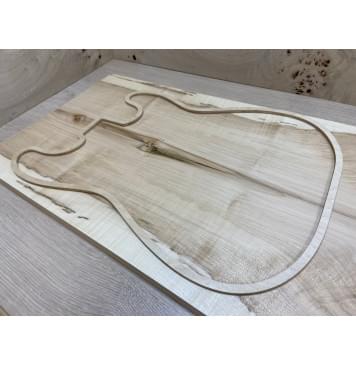 Клён Чёрный Явор, Волнистый заготовка на топ Смешанный ААА Волна А 19х174-184х570 мм - 2 шт. (книжкой)-3