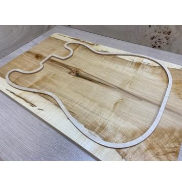 Клён Чёрный Явор, Волнистый заготовка на топ Смешанный ААА Волна А 19х174-184х570 мм - 2 шт. (книжкой)-4