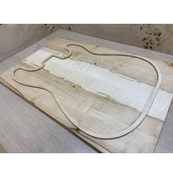 Клён Чёрный Явор, Волнистый заготовка на топ Смешанный А Волна А 19х172-182х530 мм - 2 шт. (книжкой)-2