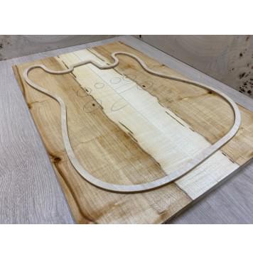 Клён Чёрный Явор, Волнистый заготовка на топ Смешанный А Волна А 19х172-182х530 мм - 2 шт. (книжкой)-0