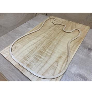 Клён Белый Явор, Волнистый заготовка на топ Смешанный ААА Волна АА 12х170х510 мм - 2 шт. (книжкой)-0