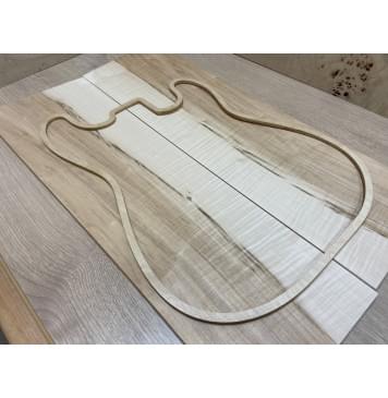 Клён Чёрный Явор, Волнистый заготовка на топ Смешанный АА Волна АА 5х175-190х600 мм - 2 шт. (книжкой)-1