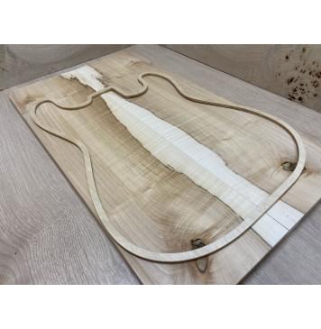 Клён Чёрный Явор, Волнистый заготовка на топ Смешанный АА Волна АА 19х166х520 мм - 2 шт. (книжкой)-1