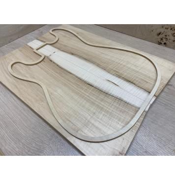 Клён Чёрный Явор, Волнистый заготовка на топ Смешанный АА Волна ААА 19х183х475 мм - 2 шт. (книжкой)-1