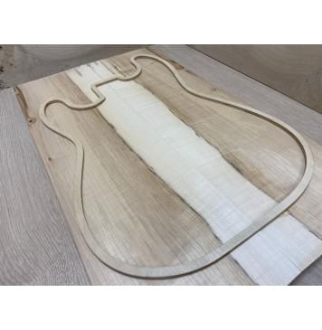 Клён Чёрный Явор, Волнистый заготовка на топ Смешанный ААА Волна АА 20х168-178х560 мм - 2 шт. (книжкой)-1