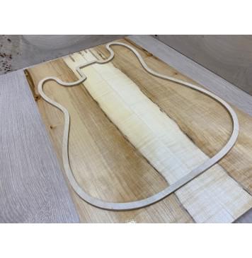 Клён Чёрный Явор, Волнистый заготовка на топ Смешанный ААА Волна АА 20х168-178х560 мм - 2 шт. (книжкой)-0