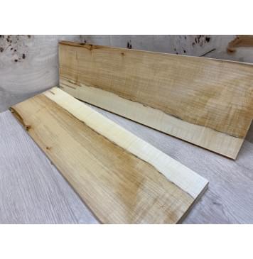 Клён Чёрный Явор, Волнистый заготовка на топ Смешанный ААА Волна АА 20х168-178х560 мм - 2 шт. (книжкой)-3