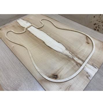 Клён Чёрный Явор, Волнистый заготовка на топ Смешанный АА Волна АА 17х174184х580 мм - 2 шт. (книжкой)-1