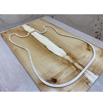 Клён Чёрный Явор, Волнистый заготовка на топ Смешанный АА Волна АА 17х174184х580 мм - 2 шт. (книжкой)-0