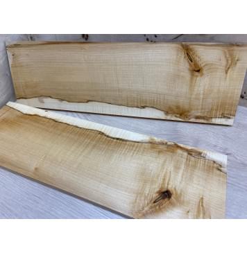 Клён Чёрный Явор, Волнистый заготовка на топ Смешанный АА Волна АА 17х174184х580 мм - 2 шт. (книжкой)-2