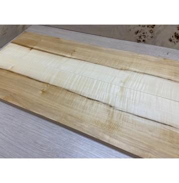 Клён Чёрный Явор, Волнистый заготовка на топ Смешанный АА Волна АА 24х154-160х595 мм - 2 шт. (книжкой)-0