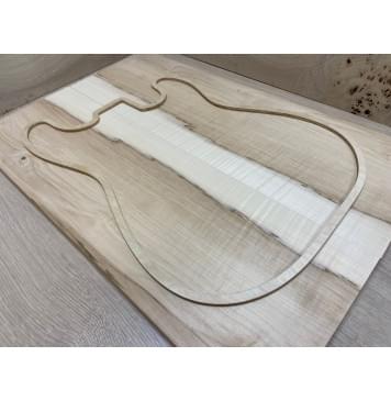 Клён Чёрный Явор, Волнистый заготовка на топ Смешанный АА Волна АА 18х195х580 мм - 2 шт. (книжкой)-4