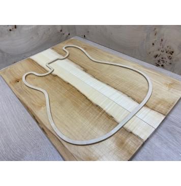 Клён Чёрный Явор, Волнистый заготовка на топ Смешанный АА Волна АА 18х195х580 мм - 2 шт. (книжкой)-0