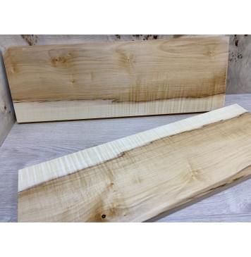 Клён Чёрный Явор, Волнистый заготовка на топ Смешанный АА Волна АА 18х195х580 мм - 2 шт. (книжкой)-1