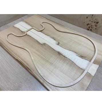 Клён Чёрный Явор, Волнистый заготовка на топ Смешанный ААА Волна АА 17х184х550 мм - 2 шт. (книжкой)-4