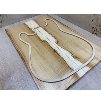 Клён Чёрный Явор, Волнистый заготовка на топ Смешанный ААА Волна АА 17х184х550 мм - 2 шт. (книжкой)-2