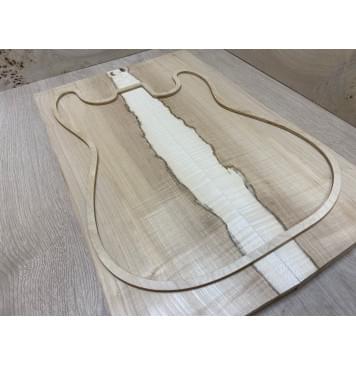 Клён Чёрный Явор, Волнистый заготовка на топ Смешанный ААА Волна АА 18х175х530 мм - 2 шт. (книжкой)-4