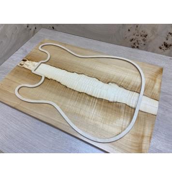 Клён Чёрный Явор, Волнистый заготовка на топ Смешанный ААА Волна АА 18х175х530 мм - 2 шт. (книжкой)-0