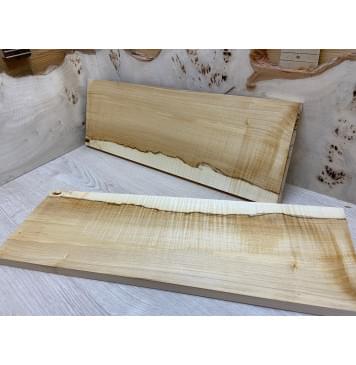 Клён Чёрный Явор, Волнистый заготовка на топ Смешанный ААА Волна АА 18х175х530 мм - 2 шт. (книжкой)-1