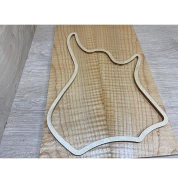 Клён Белый Явор, Волнистый заготовка на топ для Тревел гитары Смешанный ААА Волна ААА 8,5х134х430 мм - 2 шт. (книжкой)-0