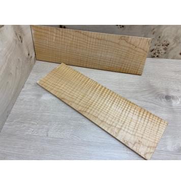 Клён Белый Явор, Волнистый заготовка на топ для Тревел гитары Смешанный ААА Волна ААА 8,5х134х430 мм - 2 шт. (книжкой)-2