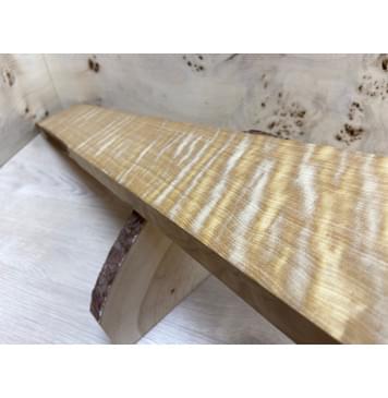 Берёза Пламенная Печёная 180 гр заготовка грифа для электрогитары Радиал ААА Волна ААА 26х105х715 мм-4