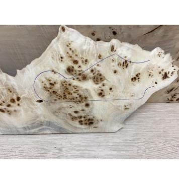 Тополь Кап заготовка накладки на головку грифа Смешанный ААА 7х95-150х320 мм-1