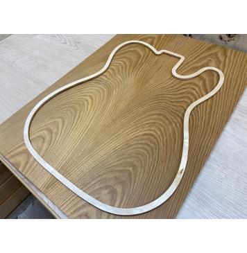 Ясень Печёный 150 гр заготовка на топ Тангент ААА 15х190х535 мм - 2 шт. (книжкой)-1