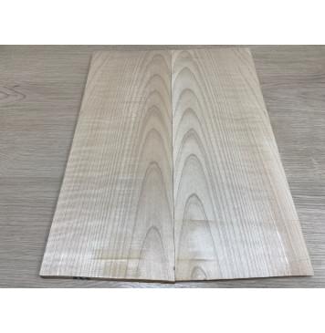 Клён Белый заготовка на топ Тревел гитары Смешанный ААА 8х146х385 мм 2шт (книжкой)-0