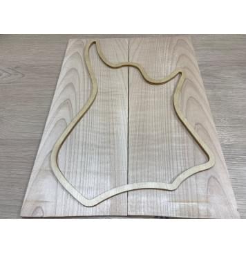 Клён Белый заготовка на топ Тревел гитары Смешанный ААА 8х146х385 мм 2шт (книжкой)-3