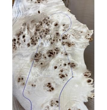 Тополь Кап заготовка накладки на головку грифа Смешанный ААА 7х110-150х310 мм-2