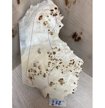 Тополь Кап заготовка накладки на головку грифа Смешанный ААА 7х90-145х220 мм-1