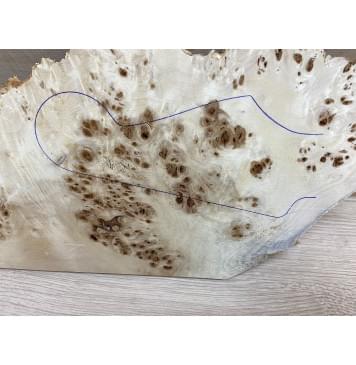 Тополь Кап заготовка накладки на головку грифа Смешанный ААА 7х110-160х310 мм-1