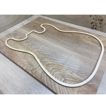 Ясень Оливковый Волнистый заготовка на топ Тангент ААА Волна ААА 17х198х540 мм - 2 шт. (книжкой)-1