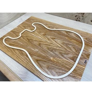 Ясень Оливковый Волнистый заготовка на топ Тангент ААА Волна ААА 16х198х540 мм - 2 шт. (книжкой)-1