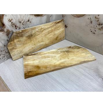Клён Американский Spalted Волнистый заготовка на топ Смешанный ААА Волна АА 15х175х460 мм 2 шт книжкой -0