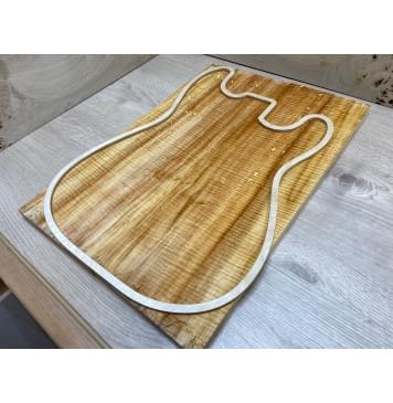 Клён Американский Spalted Волнистый заготовка на топ Радиал АА Волна ААА 19х163х465 мм 2 шт книжкой Уценка-гнилостные поражения древесины,под стабилизацию или работу с порозаполнителями-0