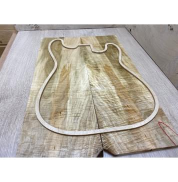 Клён Американский Волнистый заготовка на топ Смешанный АА Волна АА 5х178х535 мм 2 шт книжкой -0