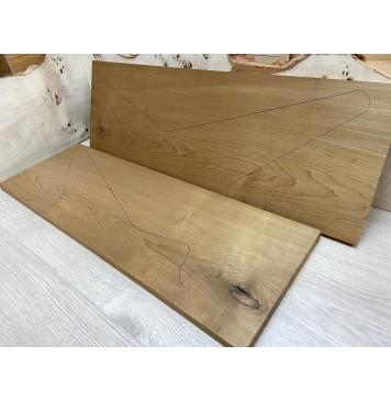 Ясень Печёный 180 гр заготовка на топ Смешанный АА 16х216х645 мм 2 шт книжкой -2