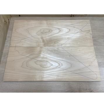 Клён Белый заготовка на топ Тангент ААА 9х230х580 мм - 2 шт. (книжкой)-2