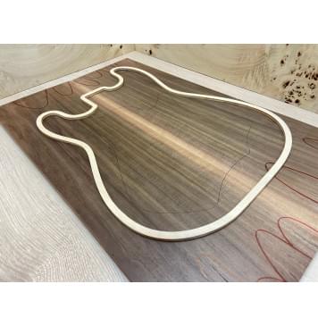 Орех Американский Заболонь заготовка на топ Смешанный АА 15х185х600 мм 2 шт, книжкой (Уценка, трещины)-1